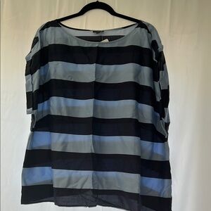 Striped Navy Blue and Light Blue Blouse